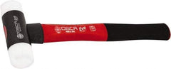 Osca - 8 oz Head 1-19/64" Face Diam Aluminum Soft Face Dead Blow Hammer with Tips - 12" OAL, Aluminum Alloy Handle with Rubber Grips - Exact Tool & Supply