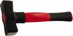 Osca - 2-13/64 Lb Head, 10" Long Sledge Hammer - Carbon Steel Head, 1.8" Face Diam, 4.8" Long Head, Aluminum Handle with Rubber Grip - Exact Tool & Supply