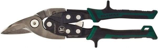 Stanley - 1-5/16" Length of Cut, Right Pattern Aviation Snip - 10" OAL, Cushion Grip Handle, Hardened Steel Blade, 18 AWG Steel Capacity - Exact Tool & Supply
