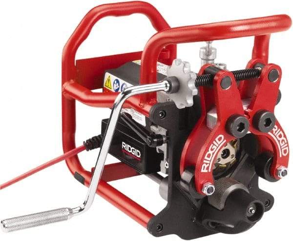 Ridgid - 15 to 45° Bevel Angle, 1/2 Plate, 4\x94 Pipe and Larger Bevel Capacity, 950 RPM, 1,495 Power Rating, Electric Beveler - 115 Volts, 13 Amps - Exact Tool & Supply