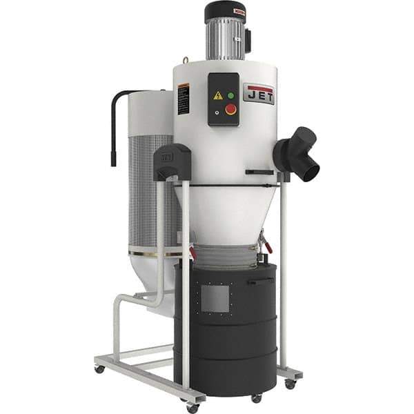 Jet - 1µm, 230 Volt Portable Dust Collector - 25-7/8" Long x 50-5/8" Deep x 72-1/4" High, 4" Connection Diam, 7,813' per min Air Flow - Exact Tool & Supply