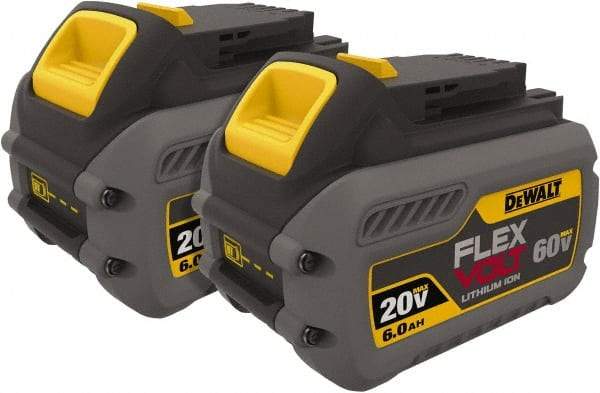 DeWALT - 60 Volt Lithium-Ion Power Tool Battery - 6 Ahr Capacity, 2 hr Charge Time, Series 20/60 FLEXVOLT - Exact Tool & Supply