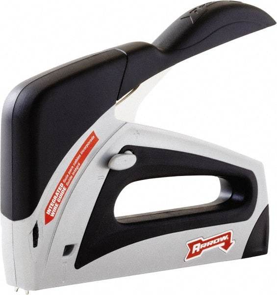 Arrow - Manual Staple Gun - 150 Lb Capacity, Gray & Black, Aluminum Body - Exact Tool & Supply