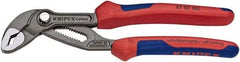 Knipex - 7-1/4" OAL, 1-1/2" Max Capacity, 18 Position Water Pump Tongue & Groove Pliers - V-Jaws, Cushion Grip Handles - Exact Tool & Supply
