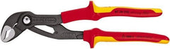 Knipex - 10" OAL, 2" Max Capacity, 24 Position Pipe Wrench Tongue & Groove Pliers - V-Jaws, Insulated Handles - Exact Tool & Supply