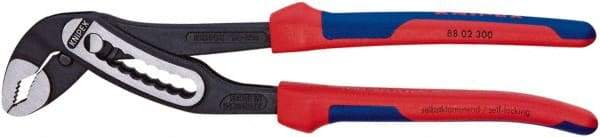 Knipex - 12" OAL, 2-3/4" Max Capacity, 9 Position Water Pump Tongue & Groove Pliers - V-Jaws, Comfort Grip Handles - Exact Tool & Supply