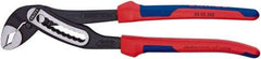 Knipex - 12" OAL, 2-3/4" Max Capacity, 9 Position Water Pump Tongue & Groove Pliers - V-Jaws, Comfort Grip Handles - Exact Tool & Supply
