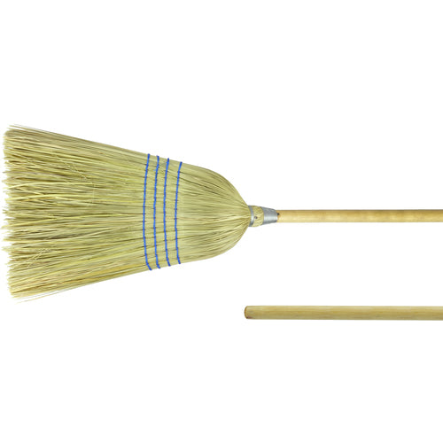 Light Industrial Upright Broom, Corn and Fiber Fill, 57″ Overall Length - Exact Tool & Supply