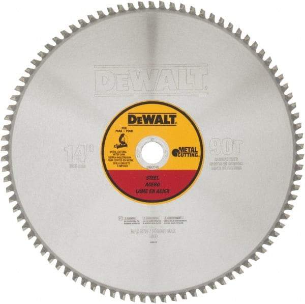 DeWALT - 14" Diam, 1" Arbor Hole Diam, 90 Tooth Wet & Dry Cut Saw Blade - Carbide-Tipped, Standard Round Arbor - Exact Tool & Supply