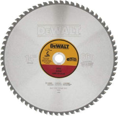 DeWALT - 14" Diam, 1" Arbor Hole Diam, 66 Tooth Wet & Dry Cut Saw Blade - Carbide-Tipped, Standard Round Arbor - Exact Tool & Supply