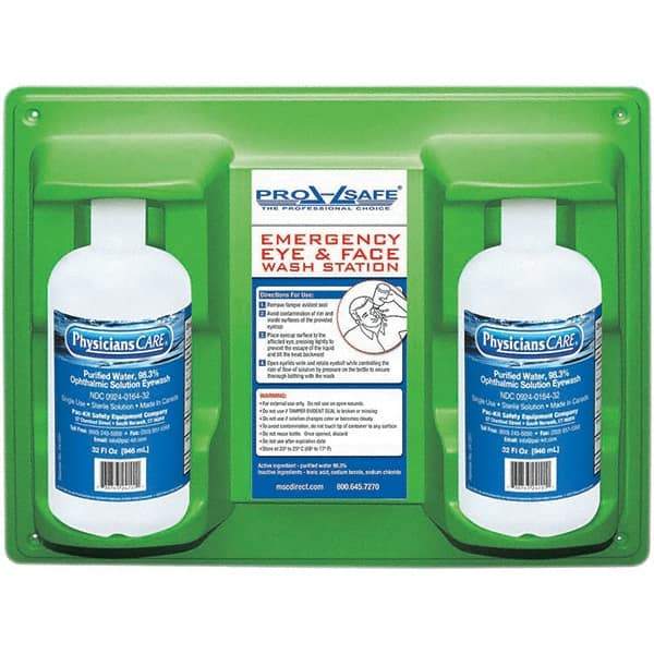 PRO-SAFE - 32 oz, Disposable Eyewash Double Station - Approved by FDA - Exact Tool & Supply