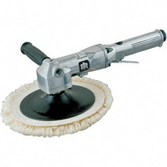 Ingersoll-Rand - 7" Pad Diam, 2,500 RPM, 0.4 hp, Handheld Pneumatic Buffer - 226 LPS, 5/8-11" Spindle Thread, 1/4" Inlet - Exact Tool & Supply