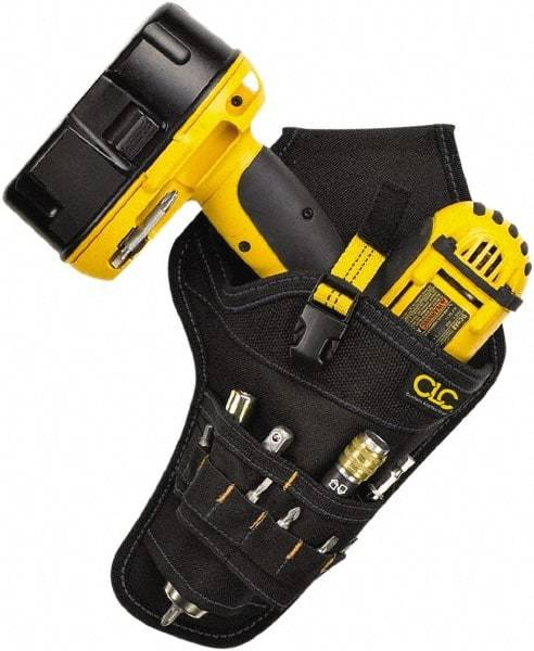 CLC - Drill/Impact Driver Holster with 8 Pockets - Ballistic Polyester, Black - Exact Tool & Supply