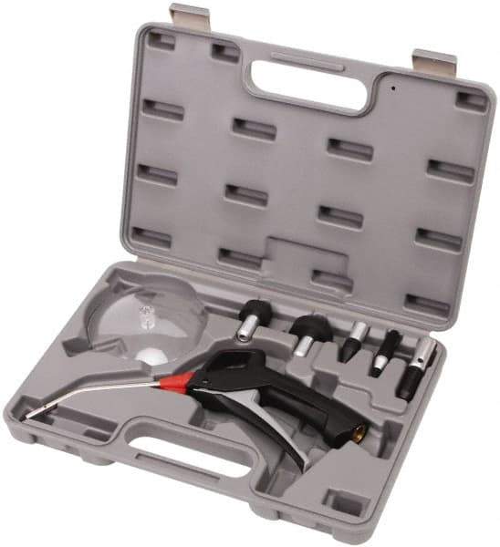 Value Collection - 7 Piece Nylon Air Gun Kit - 1/4 NPT Inlet, 145 Max psi, Nylon Hose - Exact Tool & Supply