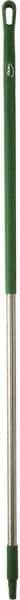 Vikan - 60 x 1-1/4" Stainless Steel Squeegee Handle - European Threaded Connection, Green - Exact Tool & Supply
