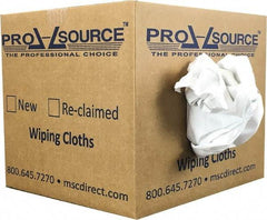 PRO-SOURCE - Cotton Reclaimed Rags - White, Sheeting, Lint Free, 10 Lbs. at 3 to 5 per Pound, Box - Exact Tool & Supply