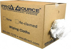 PRO-SOURCE - Cotton Reclaimed Rags - White, Sheeting, Lint Free, 25 Lbs. at 3 to 5 per Pound, Box - Exact Tool & Supply