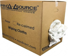 PRO-SOURCE - Cotton Reclaimed Rags - White, Sheeting, Lint Free, 50 Lbs. at 3 to 5 per Pound, Box - Exact Tool & Supply
