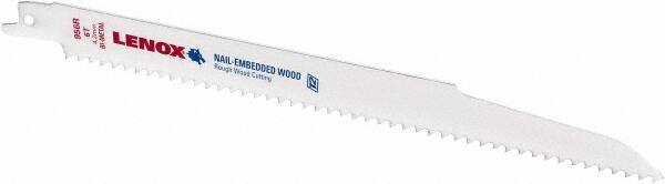 Lenox - 9" Long x 3/4" Thick, Bi-Metal Reciprocating Saw Blade - Straight Profile, 6 TPI, Toothed Edge - Exact Tool & Supply