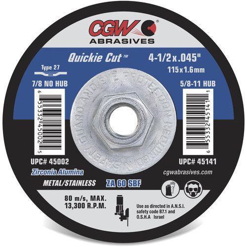 7 × 1/16 × 5/8-11 T27 ZA60-S-BF Quickie
