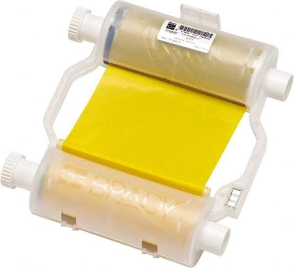 Brady - 4.33" Wide, Yellow & White Resin Ribbon 1 Color Ribbon Cartridge - For BBP30 Label Printer, BBP33 Label Printer, BBP35 Multicolor Sign & Label Printer, BBP37 Color & Cut Sign & Label Printer, BradyPrinter S3100, BBP31 Sign & Label Printer - Exact Tool & Supply