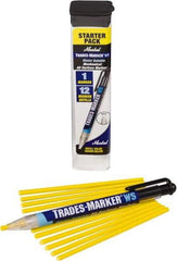 Markal - Yellow All Purpose Wax Crayon - Flat Tip - Exact Tool & Supply
