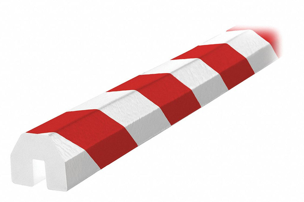 Pentagon Red/White Pressure Fit, No Adhesive Edge Guard, 1-3/8"H x 1-5/8"D