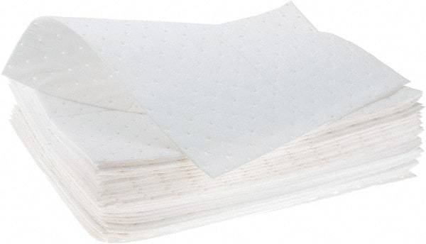 Brady SPC Sorbents - 30 Gal Capacity per Package, Oil Only Pad - 19" Long x 15" Wide, Green, Polypropylene - Exact Tool & Supply