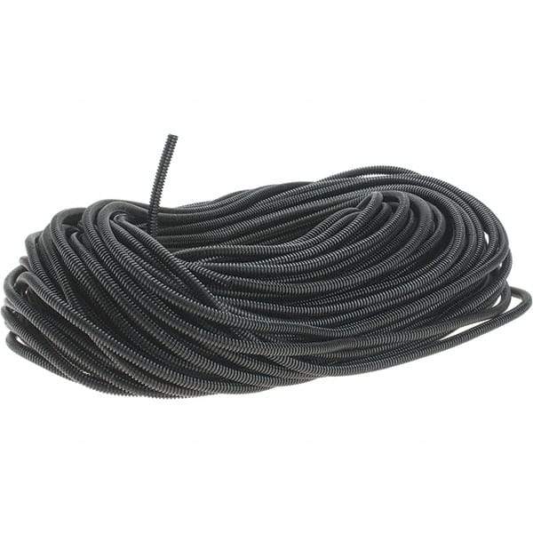Value Collection - 0.27" ID, Black/Gray Nylon Corrugated Cable Sleeve - 250' Coil Length, -40 to 300°F - Exact Tool & Supply