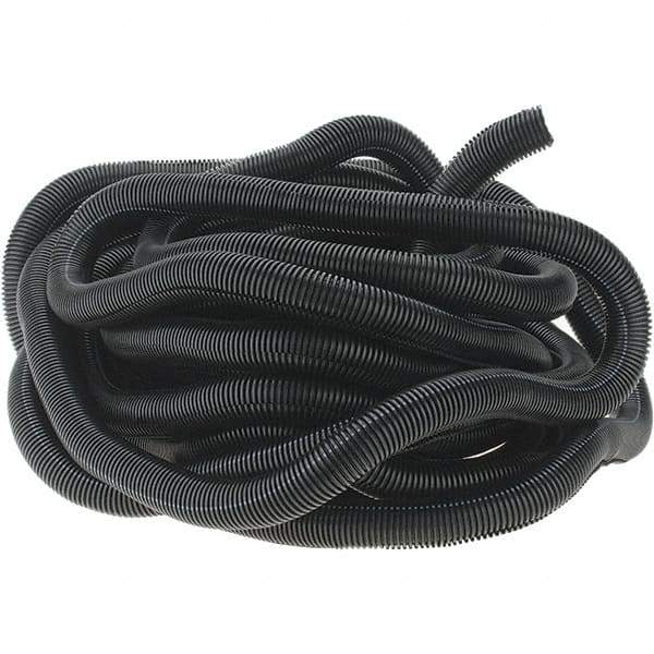 Value Collection - 0.95" ID, Black/Gray Nylon Corrugated Cable Sleeve - 50' Coil Length, -40 to 300°F - Exact Tool & Supply