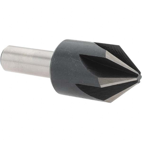 Value Collection - 1" Head Diam, 1/2" Shank Diam, 6 Flute 82° High Speed Steel Countersink - Exact Tool & Supply