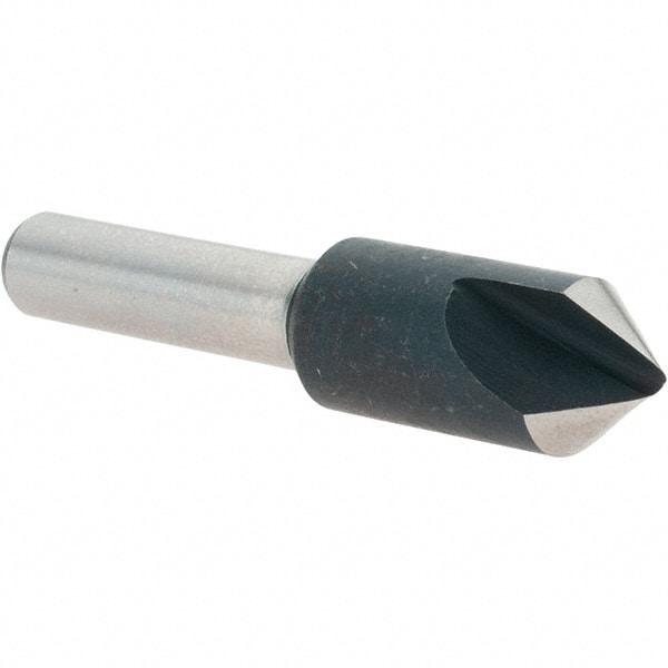 Value Collection - 3/8" Head Diam, 1/4" Shank Diam, 1 Flute 82° High Speed Steel Countersink - 1-3/4" OAL - Exact Tool & Supply