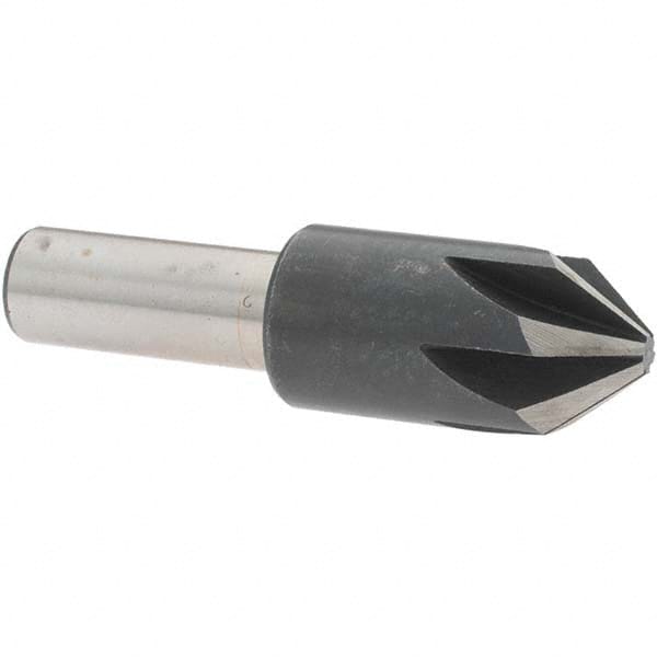 Value Collection - 3/4" Head Diam, 1/2" Shank Diam, 6 Flute 82° High Speed Steel Countersink - Exact Tool & Supply