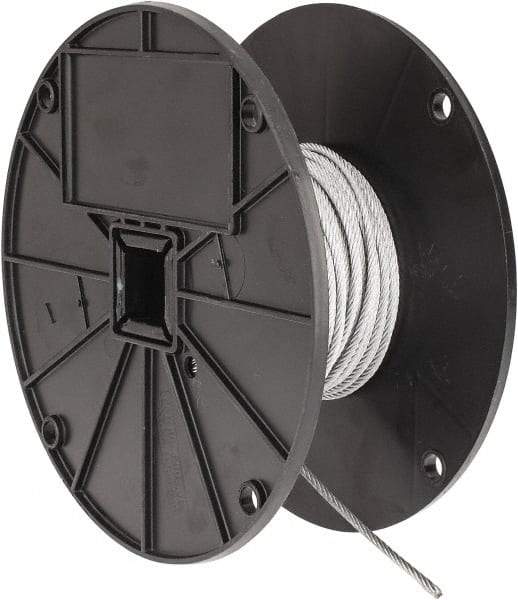 Value Collection - 1/8" x 3/32" Diam, Aircraft Cable - 920 Lb Breaking Strength, 7 x 7 Strand Core, Vinyl Coating - Exact Tool & Supply