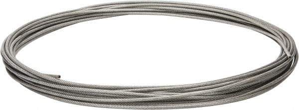 Value Collection - 1/4" x 3/16" Diam, Aircraft Cable - 4,200 Lb Breaking Strength, 7 x 19 Strand Core, Vinyl Coating - Exact Tool & Supply