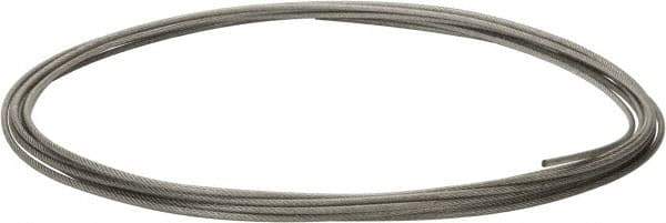 Value Collection - 1/4" x 3/16" Diam, Aircraft Cable - 4,200 Lb Breaking Strength, 7 x 19 Strand Core, Vinyl Coating - Exact Tool & Supply
