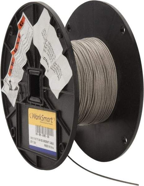 Value Collection - 1/16" Diam, Aircraft Cable - 500 Lb Breaking Strength, 1 x 19 Single Strand - Exact Tool & Supply