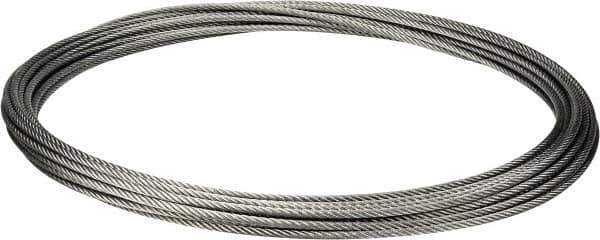 Value Collection - 5/16" Diam, Galvanized Steel Wire Rope - 9,800 Lb Breaking Strength, 7 x 19 Strand Core - Exact Tool & Supply