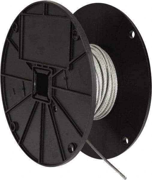 Value Collection - 1/8" Diam, Galvanized Steel Wire Rope - 2,000 Lb Breaking Strength, 7 x 19 Strand Core - Exact Tool & Supply