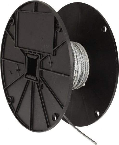 Value Collection - 1/8" Diam, Galvanized Steel Wire Rope - 2,000 Lb Breaking Strength, 7 x 19 Strand Core - Exact Tool & Supply