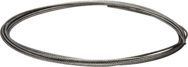 Value Collection - 1/4" Diam, Galvanized Steel Wire Rope - 7,000 Lb Breaking Strength, 7 x 19 Strand Core - Exact Tool & Supply