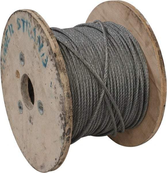 Value Collection - 1/4" Diam, Aircraft Cable - 6,100 Lb Breaking Strength, 7 x 7 Strand Core - Exact Tool & Supply