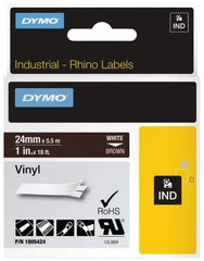 Dymo - 1" Wide x 216" Long, Brown Vinyl Label Printer Cartridge - For RHINO 6000, 6500 - Exact Tool & Supply