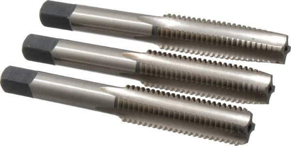 Cleveland - M12x1.75, 4 Flute, Bottoming, Plug & Taper, Bright Finish, High Speed Steel Tap Set - Right Hand Cut, 1.66" Thread Length, Series 1004 - Exact Tool & Supply