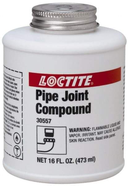 Loctite - 16 Fluid Ounce Brush Top Can, Medium Strength Brown Chemical Pipe Thread Sealant - Series 5117 - Exact Tool & Supply