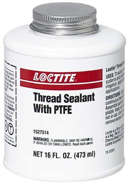 Loctite - 16 Fluid Ounce Brush Top Can, White, Paste Chemical Pipe Thread Sealant - Series 5113 - Exact Tool & Supply