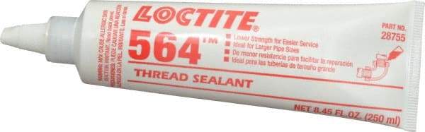 Loctite - 250 mL Tube, Off-White, Low Strength Paste Threadlocker - Series 564, 72 Hour Full Cure Time, Hand Tool, Heat Removal - Exact Tool & Supply