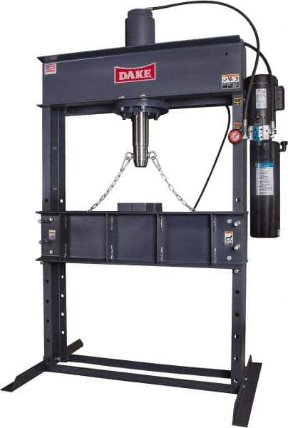 Dake - 50 Ton Hydraulic Shop Press - 16 Inch Stroke, 2 HP, Single Phase - Exact Tool & Supply