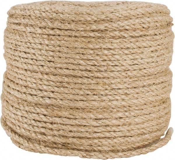 Value Collection - 500' Max Length Sisal Twisted Rope - 1/4" Diam, 48 Lb Capacity - Exact Tool & Supply
