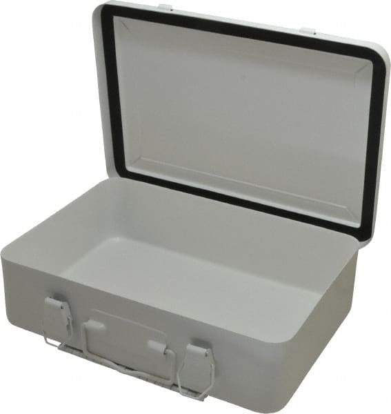 Medique - 9-1/2 Inch Wide x 2-3/4 Inch Deep x 6-3/4 Inch High, Multipurpose, Empty Auto and Travel Kit - Metal, White - Exact Tool & Supply